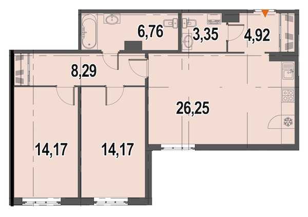 Двухкомнатная квартира в : площадь 78 м2 , этаж: 2 – купить в Санкт-Петербурге